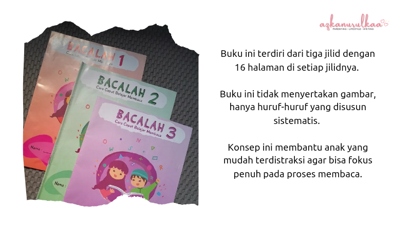 Cara Mengajarkan Anak Membaca Usia 5 Tahun Tanpa Paksaan dengan latihan membaca menggunakan buku BACALAH.